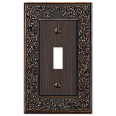 English Garden Aged Bronze Cast - 1 Toggle Wallplate - Wallplate Warehouse 43TVB 070686567593 1 Toggle
