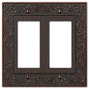 English Garden Aged Bronze Cast - 2 Rocker Wallplate - Wallplate Warehouse 43RRVB 070686567661 2 Rocker