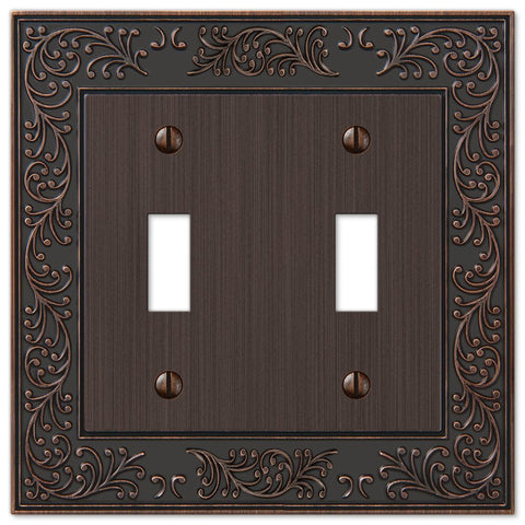 English Garden Aged Bronze Cast - 2 Toggle Wallplate - Wallplate Warehouse 43TTVB 070686567623 2 Toggle