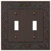 English Garden Aged Bronze Cast - 2 Toggle Wallplate - Wallplate Warehouse 43TTVB 070686567623 2 Toggle