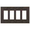 English Garden Aged Bronze Cast - 4 Rocker Wallplate - Wallplate Warehouse 43R4VB 070686567708 4 Rocker