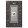 English Garden Antique Nickel Cast - 1 Cable Jack Wallplate - Wallplate Warehouse 43CXAN 070686580912 Cable Jacks