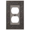 English Garden Antique Nickel Cast - 1 Duplex Wallplate - Wallplate Warehouse 43DAN 070686567487 1 Duplex