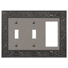 English Garden Antique Nickel Cast - 2 Toggle / 1 Rocker Wallplate - Wallplate Warehouse 43TTRAN 070686578377 2 Toggle / 1 Rocker