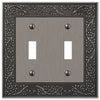 English Garden Antique Nickel Cast - 2 Toggle Wallplate - Wallplate Warehouse 43TTAN 070686567500 2 Toggle