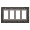 English Garden Antique Nickel Cast - 4 Rocker Wallplate - Wallplate Warehouse 43R4AN 070686567586 4 Rocker