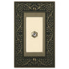 English Garden Brushed Brass Cast - 1 Cable Jack Wallplate - Wallplate Warehouse 43CXBB 070686580929 Cable Jacks