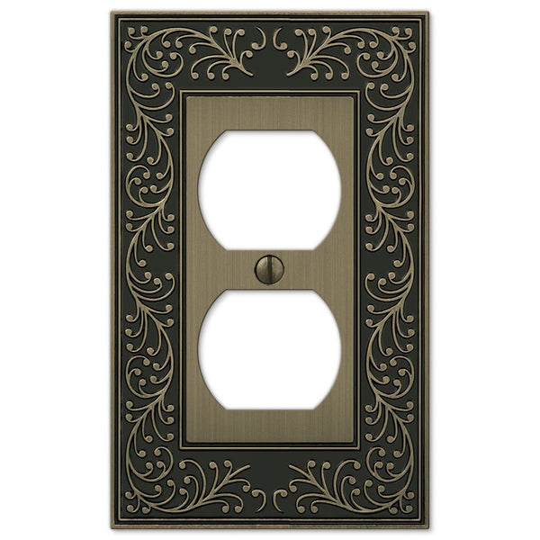 English Garden Brushed Brass Cast - 1 Duplex Wallplate - Wallplate Warehouse 43DBB 070686574904 1 Duplex