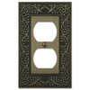 English Garden Brushed Brass Cast - 1 Duplex Wallplate - Wallplate Warehouse 43DBB 070686574904 1 Duplex