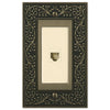 English Garden Brushed Brass Cast - 1 Phone Jack Wallplate - Wallplate Warehouse 43PHBB 070686580950 Phone Jacks