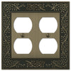English Garden Brushed Brass Cast - 2 Duplex Wallplate - Wallplate Warehouse 43DDBB 070686574959 2 Duplex