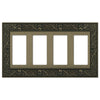 English Garden Brushed Brass Cast - 4 Rocker Wallplate - Wallplate Warehouse 43R4BB 070686575024 4 Rocker