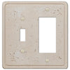 Faux Stone Cream Resin - 1 Toggle / 1 Rocker Wallplate - Wallplate Warehouse 8347TR 070686578643 1 Toggle / 1 Rocker