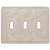 Faux Stone Cream Resin - 3 Toggle Wallplate - Wallplate Warehouse 8347TTT 070686578650 3 Toggle