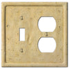 Faux Stone Ivory Resin - 1 Toggle / 1 Duplex Wallplate - Wallplate Warehouse 8351TDIV 070686569078 1 Toggle / 1 Duplex