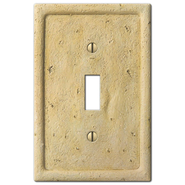 Faux Stone Ivory Resin - 1 Toggle Wallplate - Wallplate Warehouse 8351TIV 070686569030 1 Toggle