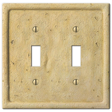 Faux Stone Ivory Resin - 2 Toggle Wallplate - Wallplate Warehouse 8351TTIV 070686569061 2 Toggle