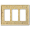 Faux Stone Ivory Resin - 3 Rocker Wallplate - Wallplate Warehouse 8351RRRIV 070686569122 3 Rocker