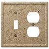 Faux Stone Noce Resin - 1 Toggle / 1 Duplex Wallplate - Wallplate Warehouse 8351TDNC 070686568255 1 Toggle / 1 Duplex