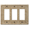 Faux Stone Noce Resin - 3 Rocker Wallplate - Wallplate Warehouse 8351RRRNC 070686568309 3 Rocker