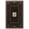 Filigree Aged Bronze Cast - 1 Cable Jack Wallplate - Wallplate Warehouse 65CXDB 070686581254 Cable Jacks