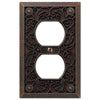 Filigree Aged Bronze Cast - 1 Duplex Wallplate - Wallplate Warehouse 65DDB 070686574003 1 Duplex