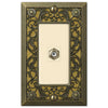 Filigree Antique Brass Cast - 1 Cable Jack Wallplate - Wallplate Warehouse 65CXAB 070686581230 Cable Jacks