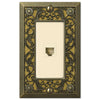 Filigree Antique Brass Cast - 1 Phone Jack Wallplate - Wallplate Warehouse 65PHAB 070686581261 Phone Jacks