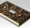 Filigree Antique Brass Cast - 1 Phone Jack Wallplate - Wallplate Warehouse 65PHAB 070686581261 Phone Jacks