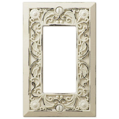 Filigree Antique White Cast - 1 Rocker Wallplate