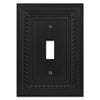 Filigree Border Matte Black Cast - 1 Toggle Wallplate - Wallplate Warehouse 83TMB - B 070686015124 1 Toggle