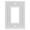 Filigree Border Matte White Cast - 1 Rocker Wallplate - Wallplate Warehouse 83RMW - B 070686015230 1 Rocker