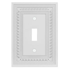 Filigree Border Matte White Cast - 1 Toggle Wallplate