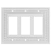 Filigree Border Matte White Cast - 3 Rocker Wallplate - Wallplate Warehouse 83RRRMW - B 070686015254 3 Rocker