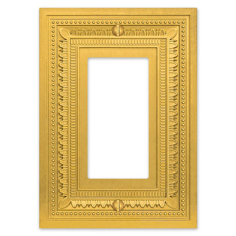 Filigree Border Satin Gold Cast - 1 Rocker Wallplate - Wallplate Warehouse 83RSG - B 070686015094 1 Rocker