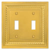 Filigree Border Satin Gold Cast - 2 Toggle Wallplate - Wallplate Warehouse 83TTSG - B 070686015063 2 Toggle