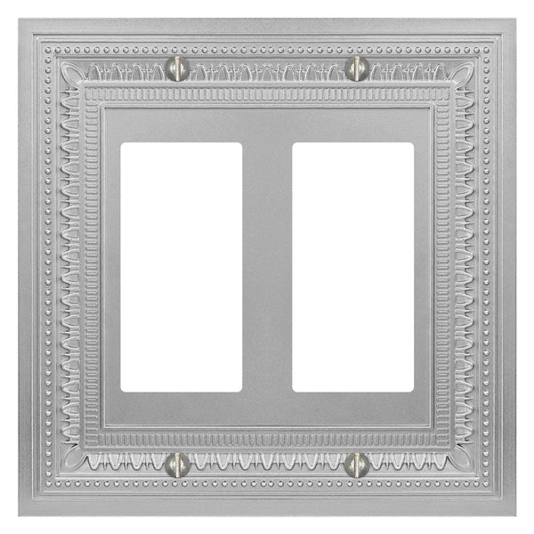 Filigree Border Satin Nickel Cast - 2 Rocker Wallplate - Wallplate Warehouse 83RRN - B 070686015315 2 Rocker