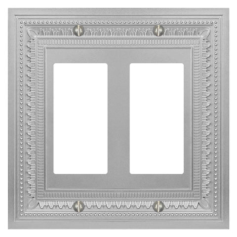 Filigree Border Satin Nickel Cast - 2 Rocker Wallplate - Wallplate Warehouse 83RRN - B 070686015315 2 Rocker