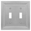 Filigree Border Satin Nickel Cast - 2 Toggle Wallplate - Wallplate Warehouse 83TTN - B 070686015278 2 Toggle
