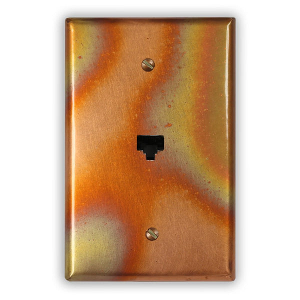 Flamed Copper - 1 Data Jack Wallplate - Wallplate Warehouse FLAMCOP1DJ 819332022853