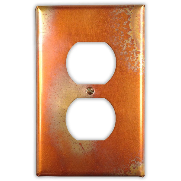 Flamed Copper - 1 Duplex Wallplate - Wallplate Warehouse FLAMCOP1D 819332022792 1 Duplex