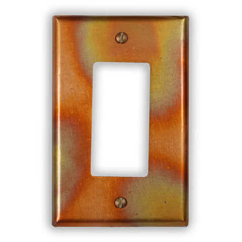 Flamed Copper - 1 Rocker Wallplate - Wallplate Warehouse FLAMCOP1R 819332022693 1 Rocker