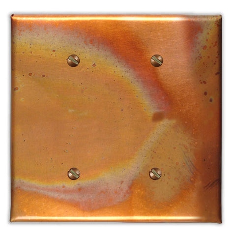 Flamed Copper - 2 Blank Wallplate - Wallplate Warehouse FLAMCOP2B 819332022822 2 Blank