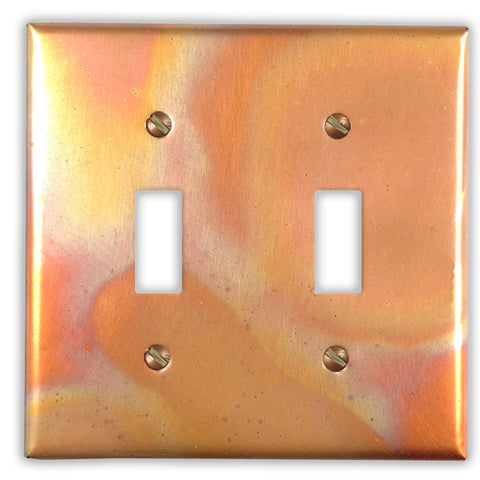 Flamed Copper - 2 Toggle Wallplate - Wallplate Warehouse FLAMCOP2T 819332022655 2 Toggle