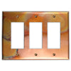 Flamed Copper - 3 Rocker Wallplate - Wallplate Warehouse FLAMCOP3R 819332022716 3 Rocker