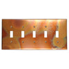Flamed Copper - 5 Toggle Wallplate - Wallplate Warehouse FLAMCOP5T 819332022686 5 Toggle