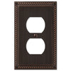 Georgian Aged Bronze Cast - 1 Duplex Wallplate - Wallplate Warehouse 54DVB 070686553060 1 Duplex