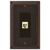 Georgian Aged Bronze Cast - 1 Phone Jack Wallplate - Wallplate Warehouse 54PHVB 070686581148 Phone Jacks