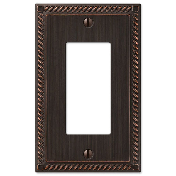 Georgian Aged Bronze Cast - 1 Rocker Wallplate - Wallplate Warehouse 54RVB 070686552933 1 Rocker