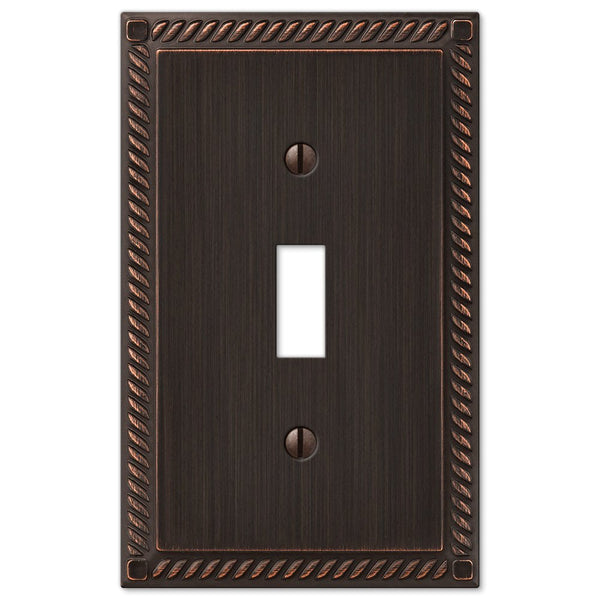Georgian Aged Bronze Cast - 1 Toggle Wallplate - Wallplate Warehouse 54TVB 070686553053 1 Toggle